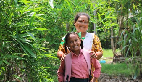 Rejina, 11, and her mum Radha, Nepal