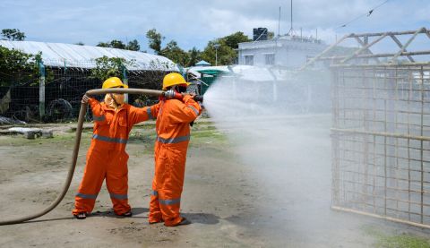 Rama is an ActionAid site management volunteer at Cox’s Bazar. She is training to keep the settlement safe by improving their response to disasters like fires, cyclones and flooding.