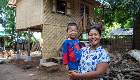Woman holding a child
