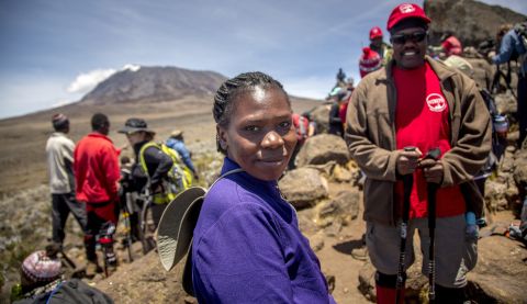 Woman looking at camera