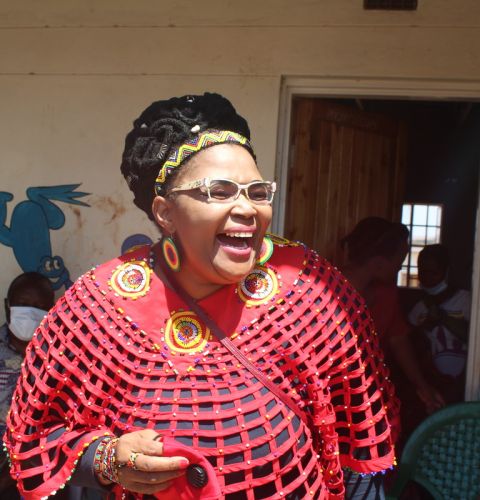 Pemmy Castelina Majodina, a Parliamentarian from South Africa speaking during the function