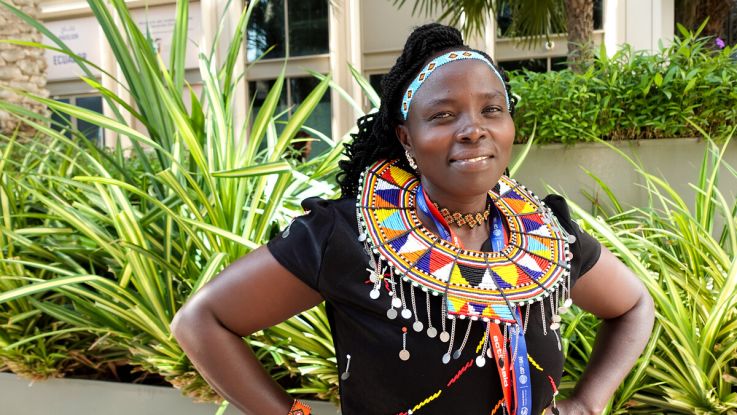 Woman posing for camera
