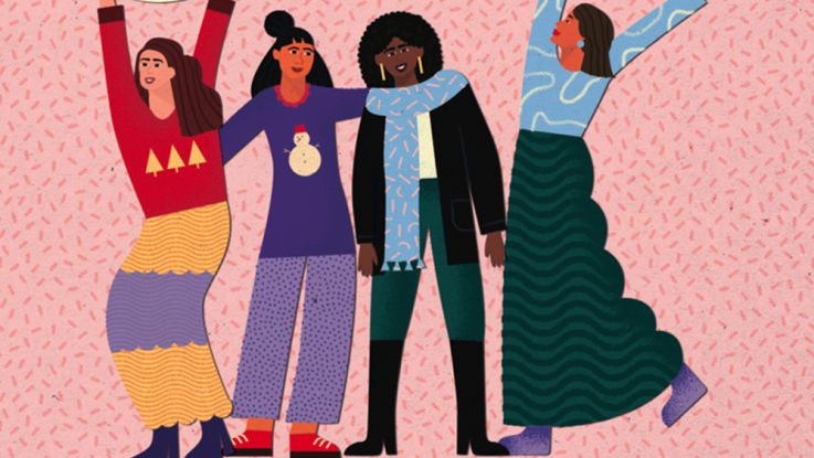 Illustrdation of women celebrating